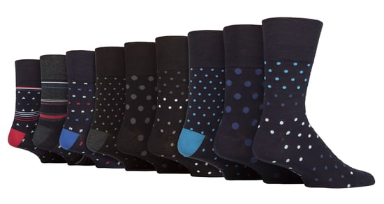 9 Pack Herren Bambus Socken | Gentle Grip | Extra Wide Loose Top nicht elastische Socken - SOMRM101106 - Image 1
