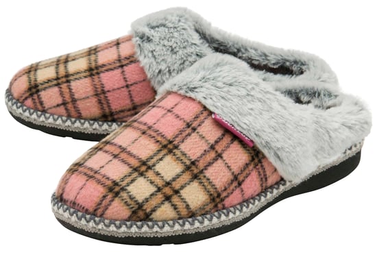 Dunlop - Damen niedlich kuschelig Plüsch Memory Foam gestrickt Hausschuhe mit offenen Rücken Mules - Image 2