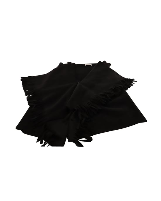 Balenciaga Fransen asymmetrischer Midi-Rock aus schwarzer Wolle - Image 5