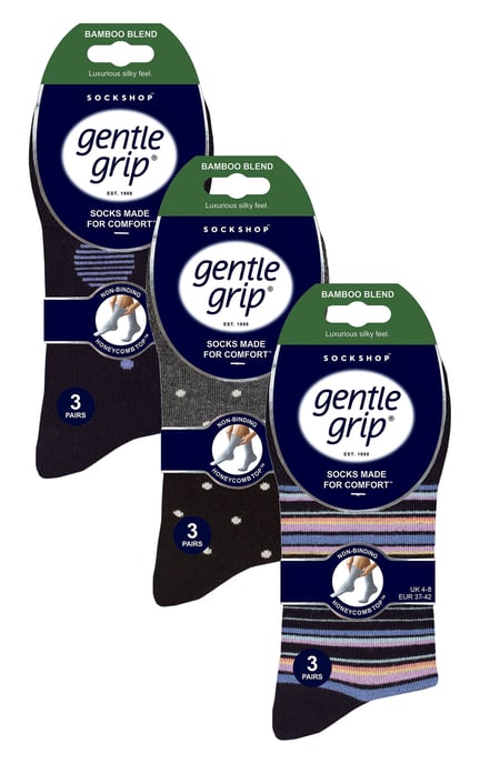 9er-Pack Bambus-Socken Damen | Gentle Grip | Extra Wide Soft Top Non Elastic Socken - SOLRM383940 - Image 2
