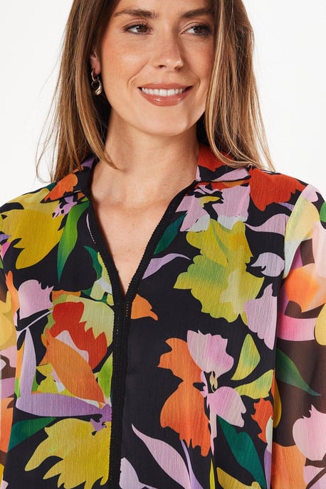 Ladder Trim Insert Overhead Blouse