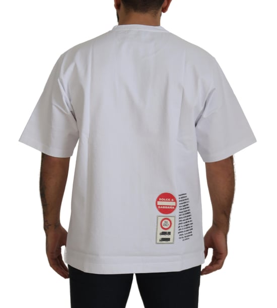 Dolce & Gabbana Weißes Amor Herz Baumwolle Rundhals T-Shirt für Herren - Image 3