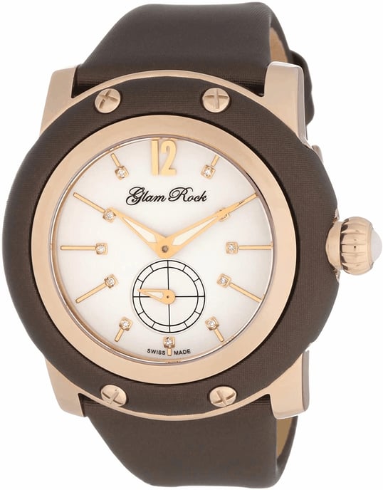 Glam Rock Damenuhr Quartz Braun Gold - Image 1