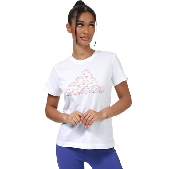 Women's adidas Outlined Floral Graphic T-Shirt in White