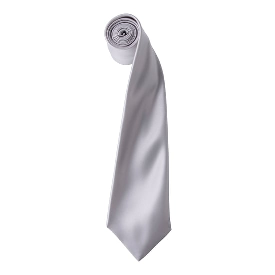 Premier Herrenkrawatte aus Satin (schmale Klinge) (Silbergrau) - Image 1