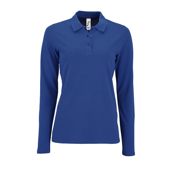 SOLS Womens/Ladies Perfect Long Sleeve Pique Polo Shirt (Königsblau) - Image 2