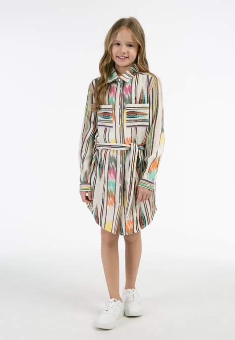 Mymo Hemdblusenkleid Mädchen Mehrfarbiges Inkamuster - Image 2