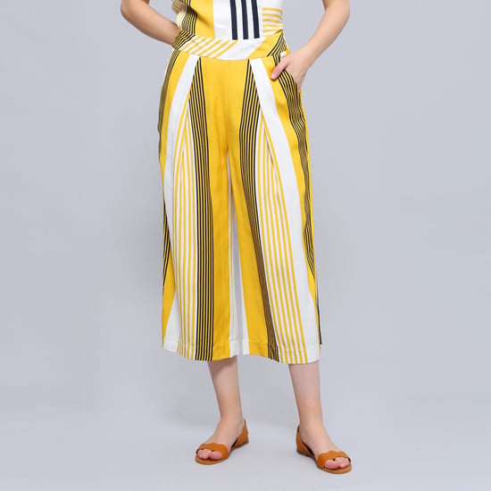 Caprihose mit Streifendruck und Falten - Image 1