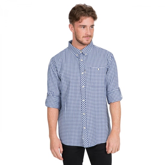 Trespass Herren Yafforth Baumwollhemd (Blaustreifen) - Image 6