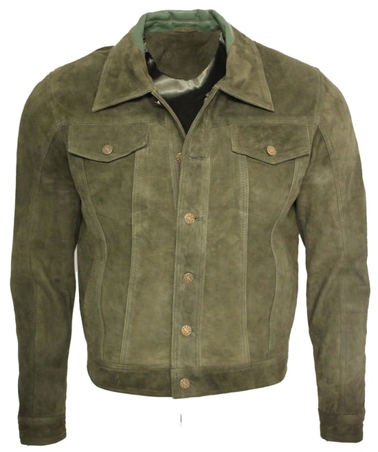 Trucker jeans jacket from goat suede