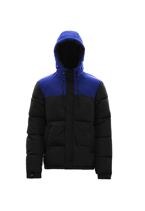 Mo Wattierte Steppjacke Herren Schwarz Kobalt - Image 1