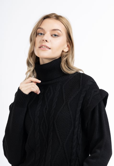 Dreimaster Strickpullover Damen schwarz - Image 5