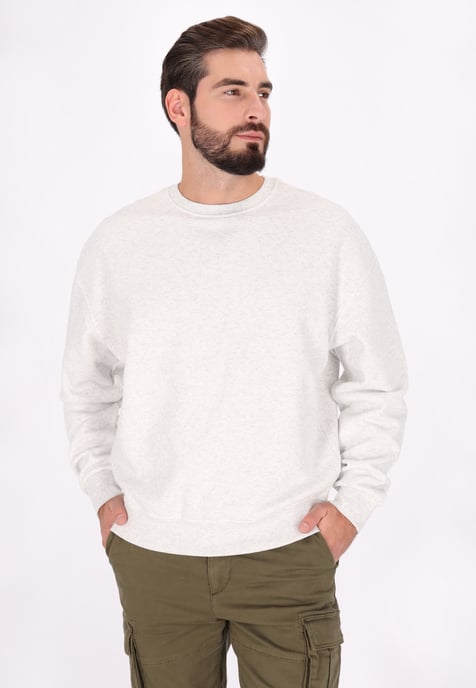 Dreimaster Sweatshirt Herren Wollweiß-Melange - Image 3