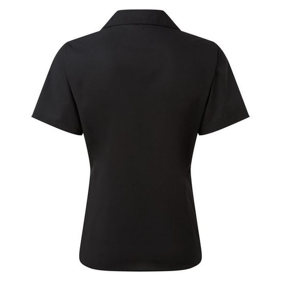 Premier Kurzarm-Popeline-Bluse / Schlichte Arbeitshemden (Schwarz) - Image 2