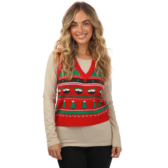 Women's Brave Soul Jacquard Knit Christmas Tank in Red