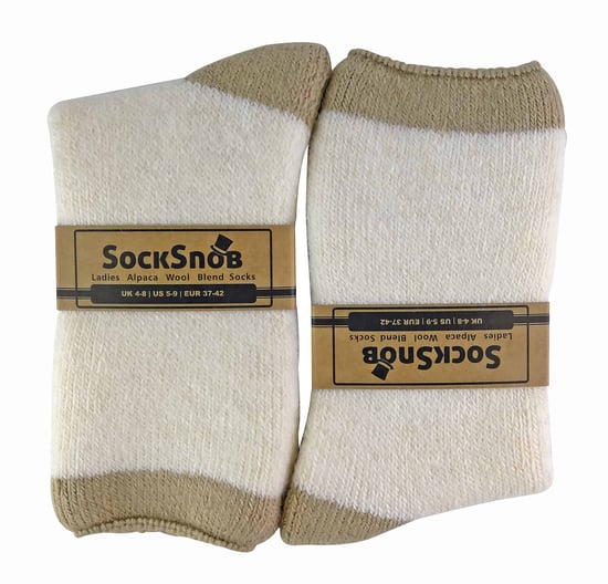 Damen Alpaka Wolle Blend Thermal Slipper Bettsocken mit Greifern - Image 2