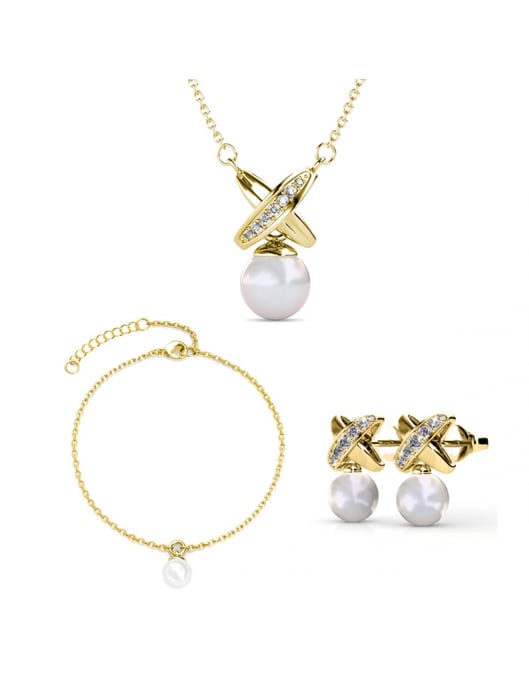 Chris Perlenkristall Set und Box - Gold und Kristall - Image 1