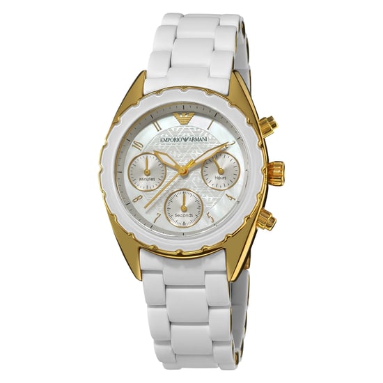 Emporio Armani Damenuhr Quartz Weiß Gold - Image 1