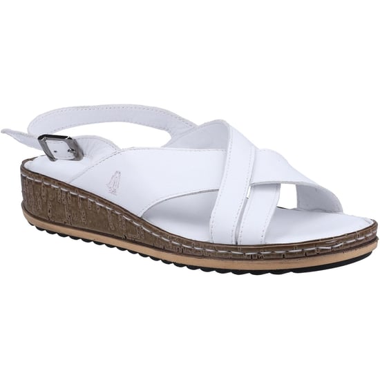Hush Puppies Damen Elena Keil Ledersandale (Weiß) - Image 1