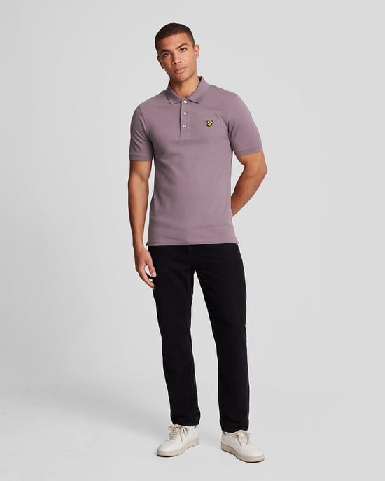 Lyle & Scott Branded Chest Logo Highland Mauve Lila Poloshirt - Image 2