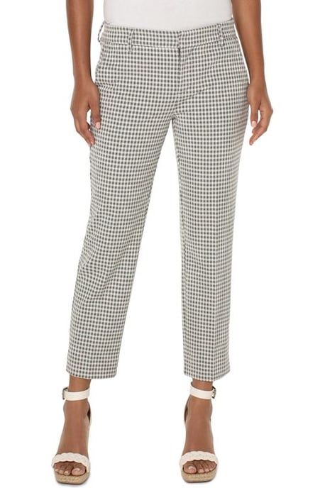 Kelsey Trouser Slit Sage / White Gingham