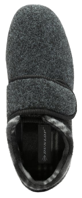 Klettverschluss Hausschuhe für Männer | Dunlop | Memory Foam | Orthapedic | Easy Close | Haus Schlafzimmer Indoor - Charcoal - Image 2
