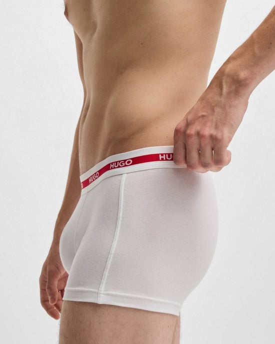 HUGO Planet 3-Pack Stretch-Cotton Logo Waistband Trunks NOS - Image 2