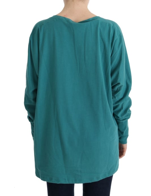 Blauer Baumwoll-Pullover mit Rundhalsausschnitt - Image 2