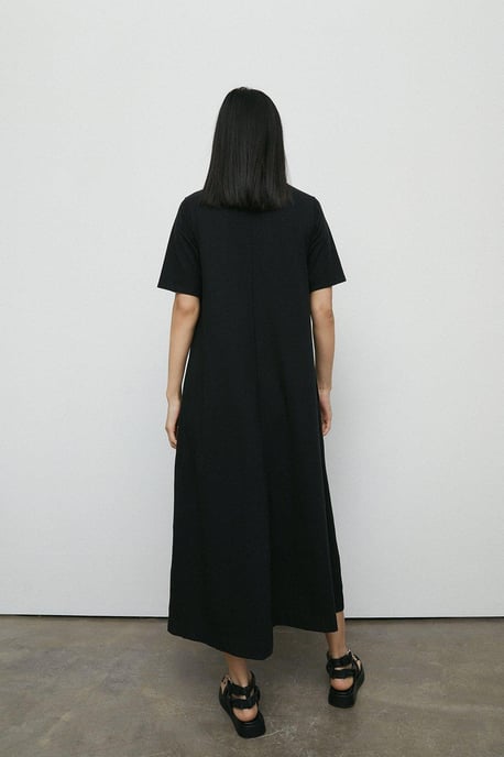 Clean Cotton Trapeze Midi Dress