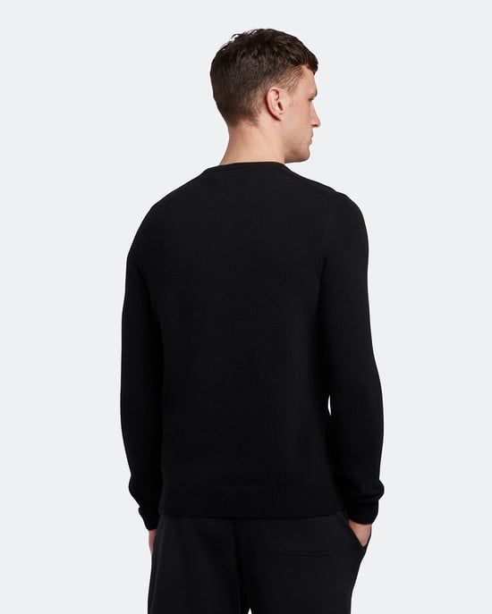 Lyle & Scott Pullover mit Rundhalsausschnitt aus Lambswool in Schwarz - Image 3