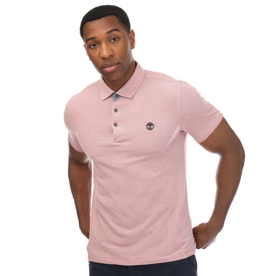 Men's Timberland Oxford Short Sleeve Polo in Pink