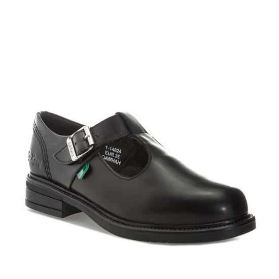 Kickers Kinder Lach T-Bar Lederschuhe für Mädchen in Schwarz - Image 2