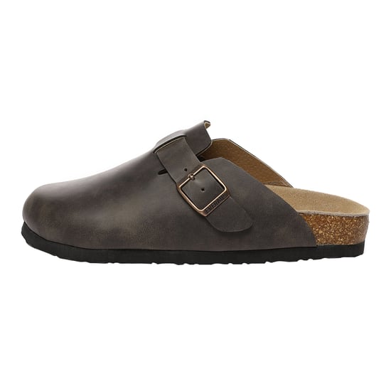 EVER AU Women Pintail Leather Comfort Clog Sandals - Brown Oiled Leather