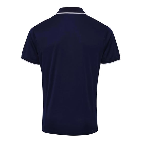 Premier Mens Coolchecker Kontrast Pique Polo Shirt (Marine/Weiß) - Image 2