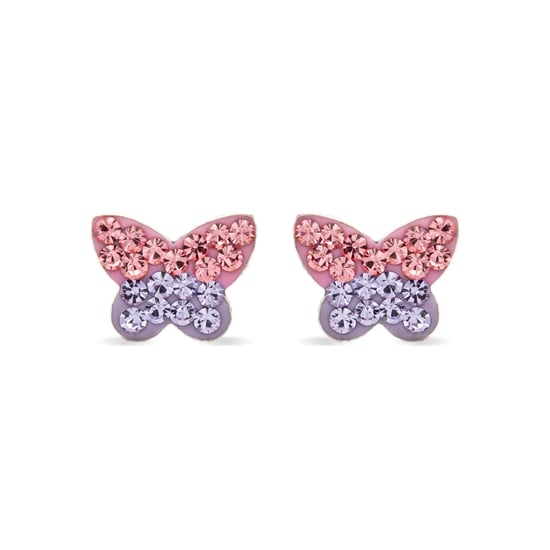 Luxenter Sterling Silber 925 Ohrringe mit mehrfarbigen rhodinierten Zirkonia - Schmetterling - Image 1