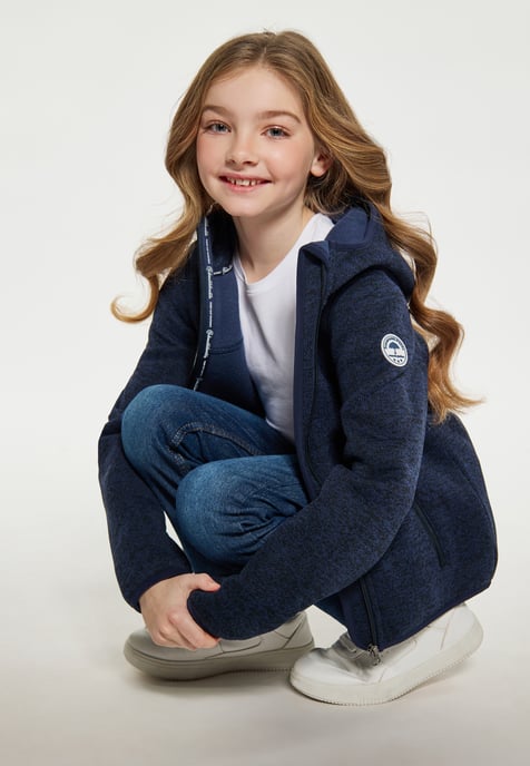 Schmuddelwedda Strickfleeceblouson Mädchen (Kids) Meeresmelange - Image 5