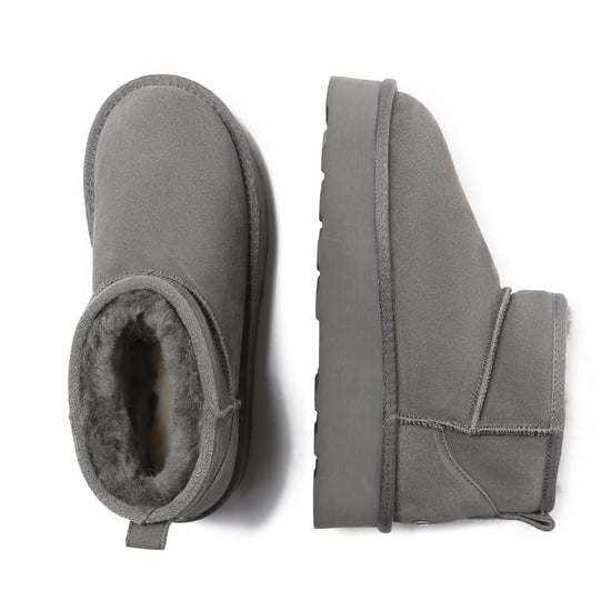 EVER AU Women Heron Ultra Mini Platform Boots - Grey