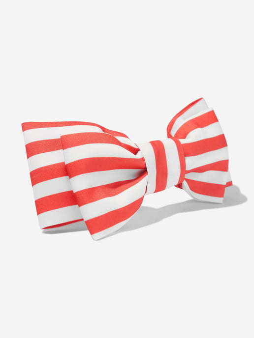 Mama Luma Girls Striped Bow Headband in Red