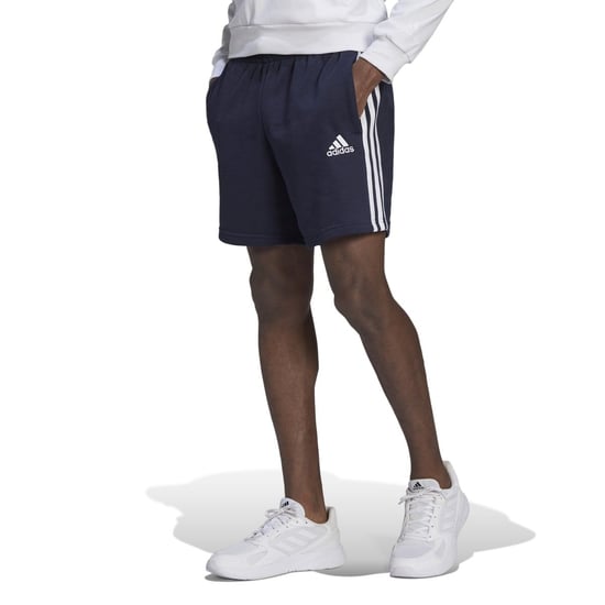 Short Essentials tissu eponge 3 bandes adidas Pour Homme en Bleu Marine - Image 3