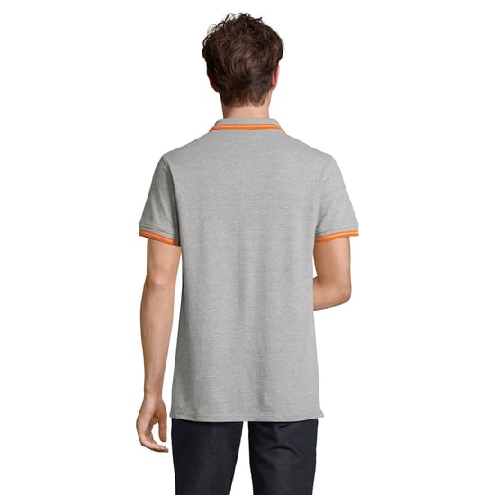 SOLS - "Pasadena" Poloshirt für Herren (Grau meliert/Orange) - Image 2