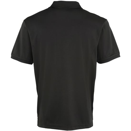 Premier Mens Coolchecker Pique Short Sleeve Polo T-Shirt (Schwarz) - Image 2