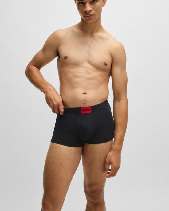 HUGO Galaxy Mens 3-Pack Trunks with Label Logo