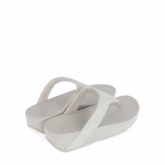 Women's Fit Flop Lottie Glitzy Toe Thong Sandals in Silver