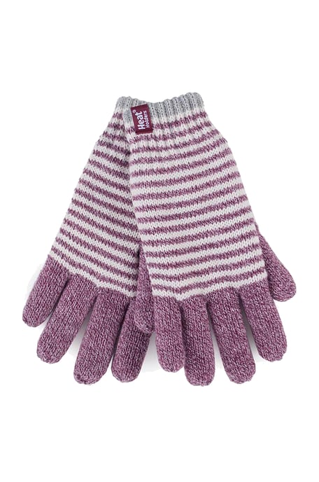Heat Holders - Gestreifte, mit Fleece gefütterte Thermohandschuhe für Damen - Image 1