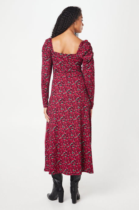 Tall Ditsy Floral Square Neck Midi Dress
