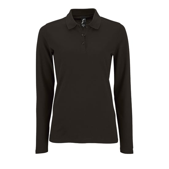 SOLS Womens/Ladies Perfect Langarm-Piqué-Poloshirt (Schwarz) - Image 1