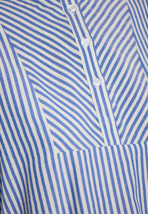 Dreimaster Bluse Damen Blau Wollweiss - Image 5
