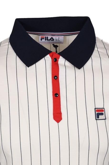 Fred Perry Classic Vintage Striped Polo Shirt Whisper White/ Peacoat Chinese - Image 2