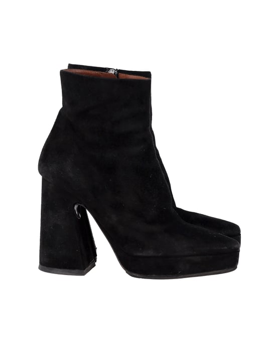Proenza Schouler Blockabsatz-Plattformstiefel aus schwarzem Wildleder - Image 1