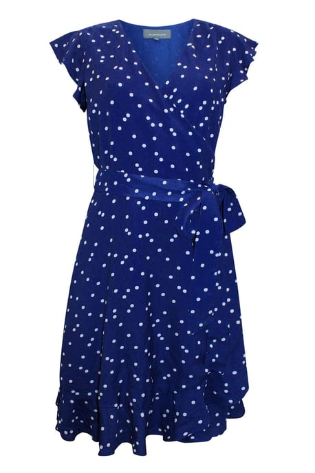 Navy Spot Wrap Dress